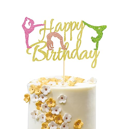 Arthsdite Gymnastik-Kuchenaufsatz, Turner-Kuchenaufsatz für Gymnastik, Motto Baby, Mädchen, Happy Birthday, Party-Dekorationen – Gold-Glitzer Arthsdite Gymnastik-Kuchenaufsatz, Turner-Kuchenaufsatz für Gymnastik, Motto Baby, Mädchen, Happy Birthday, Party-Dekorationen – Gold-Glitzer von Arthsdite