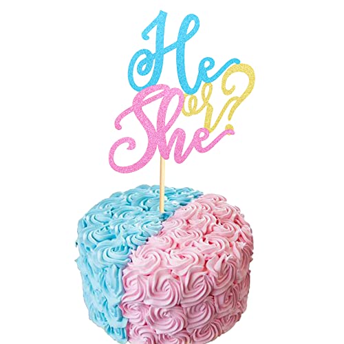 Arthsdite He or She Cake Topper - Baby Gender Reveal Cake Topper for Party Decoration, He or She Sign Cake Flagge, Photo Booth Props, Unique Baby Shower Ideas Arthsdite He or She Cake Topper - Baby Gender Reveal Cake Topper for Party Decoration, He or She Sign Cake Flagge, Photo Booth Props, Unique Baby Shower Ideas von Arthsdite