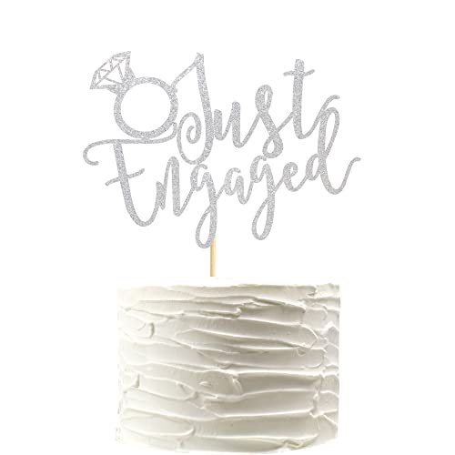 Arthsdite Just Engaged Tortenaufsatz für Verlobungsparty-Dekorationen, Verlobungsringschild, Brautparty, "We're Engaged", Tortenaufsätze – Silber-Glitzer Arthsdite Just Engaged Tortenaufsatz für Verlobungsparty-Dekorationen, Verlobungsringschild, Brautparty, "We're Engaged", Tortenaufsätze – Silber-Glitzer von Arthsdite