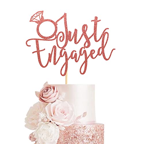 Arthsdite Just Engaged Tortenaufsatz für Verlobungsparty-Dekorationen, Verlobungsring-Schild, Brautparty, "We're Engaged"-Kuchenaufsätze – Roségold-Glitzer Arthsdite Just Engaged Tortenaufsatz für Verlobungsparty-Dekorationen, Verlobungsring-Schild, Brautparty, "We're Engaged"-Kuchenaufsätze – Roségold-Glitzer von Arthsdite