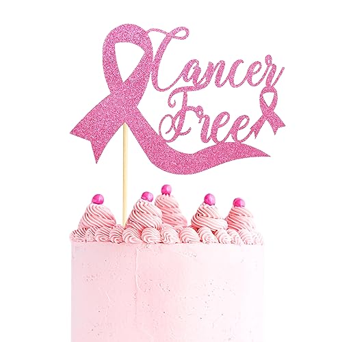 Arthsdite Krebsfreier Tortenaufsatz, Brustkrebs-Bewusstseins-Kuchendekoration, Brustkrebs-rosa Schleife, Überlebende, Party-Dekoration, Zubehör, rosa Glitzer Arthsdite Krebsfreier Tortenaufsatz, Brustkrebs-Bewusstseins-Kuchendekoration, Brustkrebs-rosa Schleife, Überlebende, Party-Dekoration, Zubehör, rosa Glitzer von Arthsdite