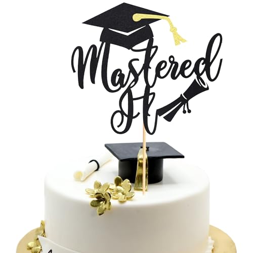 Arthsdite Mastered It Tortenaufsatz, College-Grad, Klasse 2025, Glückwunsch, MBA, Abschlussfeier, Party-Dekoration, Zubehör, schwarzer Glitzer, 1 Stück Arthsdite Mastered It Tortenaufsatz, College-Grad, Klasse 2025, Glückwunsch, MBA, Abschlussfeier, Party-Dekoration, Zubehör, schwarzer Glitzer, 1 Stück von Arthsdite