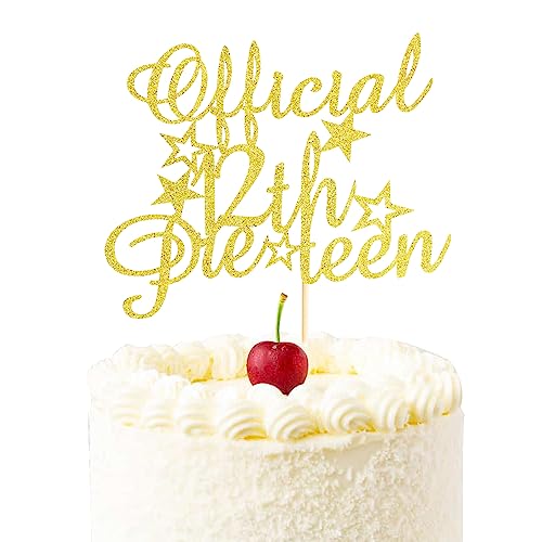Arthsdite Offizielle Kuchendekoration zum 12. Geburtstag, Aufschrift "Happy 12th Birthday", 12 Stück, goldfarbener Glitzer von Arthsdite