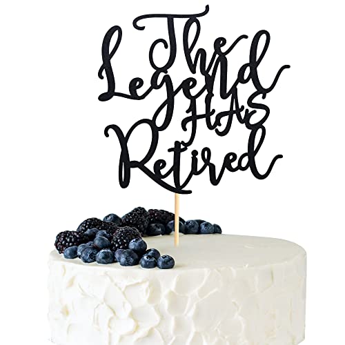 Arthsdite The Legend has Retired Cake Topper Goodbye Tension Hello Pension Kuchen Dekoration für Happy Retirement Abschied Party Dekoration Supplies - Schwarzer Glitzer Arthsdite The Legend has Retired Cake Topper Goodbye Tension Hello Pension Kuchen Dekoration für Happy Retirement Abschied Party Dekoration Supplies - Schwarzer Glitzer von Arthsdite