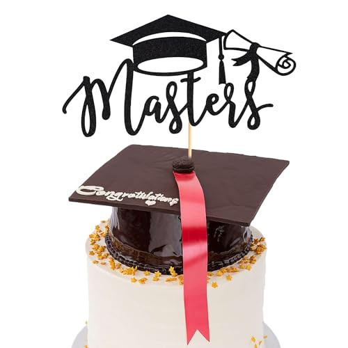 Arthsdite Tortenaufsatz Masters 2025, Abschlussfeier, Kuchendekoration, Congrats Grade Kuchendekoration, Masters Graduation Party Dekorationen Supplies – Schwarzer Glitzer Arthsdite Tortenaufsatz Masters 2025, Abschlussfeier, Kuchendekoration, Congrats Grade Kuchendekoration, Masters Graduation Party Dekorationen Supplies – Schwarzer Glitzer von Arthsdite