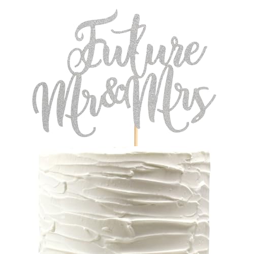 Arthsdite Tortenaufsatz "Mr and Mrs", Brautparty, Kuchendekoration für Hochzeit, Verlobung, Mottoparty, Junggesellenabschied, silberfarbener Glitzer, 1 Stück Arthsdite Tortenaufsatz "Mr and Mrs", Brautparty, Kuchendekoration für Hochzeit, Verlobung, Mottoparty, Junggesellenabschied, silberfarbener Glitzer, 1 Stück von Arthsdite