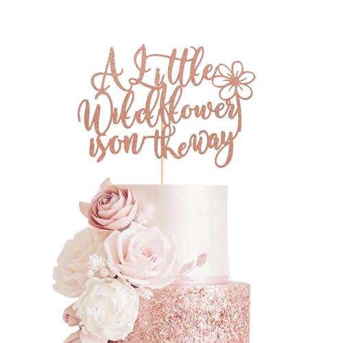 Arthsdite Tortenaufsatz mit Aufschrift "A Little Wildflower is on the way", für Babypartys, Blumen-Thema, Geschlechtsoffenbarung, Babyparty-Dekoration, Roségold-Glitzer, 1 Stück Arthsdite Tortenaufsatz mit Aufschrift "A Little Wildflower is on the way", für Babypartys, Blumen-Thema, Geschlechtsoffenbarung, Babyparty-Dekoration, Roségold-Glitzer, 1 Stück von Arthsdite