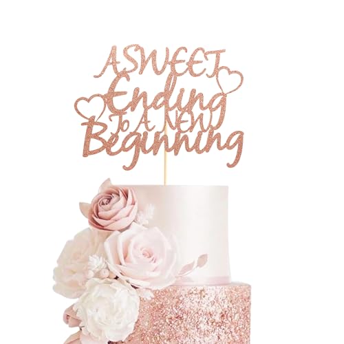Arthsdite Tortenaufsatz mit Aufschrift "A Sweet Ending to A New Beginning", "The Adventure Begins", Hochzeit/Ruhestand/Abschiedsparty-Dekoration, Roségold-Glitzer, 1 Stück Arthsdite Tortenaufsatz mit Aufschrift "A Sweet Ending to A New Beginning", "The Adventure Begins", Hochzeit/Ruhestand/Abschiedsparty-Dekoration, Roségold-Glitzer, 1 Stück von Arthsdite
