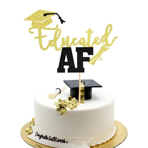 Arthsdite Tortenaufsatz mit Aufschrift "Educated AF for Class of 2025 Graduation", Abschluss, College, Party, Dekoration, goldfarbener Glitzer, 1 Stück Arthsdite Tortenaufsatz mit Aufschrift "Educated AF for Class of 2025 Graduation", Abschluss, College, Party, Dekoration, goldfarbener Glitzer, 1 Stück von Arthsdite