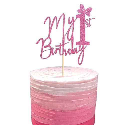 Arthsdite Tortenaufsatz mit Aufschrift "My 1st Birthday", Miss Onederful-Kuchendekoration, Baby-Mädchen, Party-Dekorationen zum 1. Geburtstag, rosa Glitzer Arthsdite Tortenaufsatz mit Aufschrift "My 1st Birthday", Miss Onederful-Kuchendekoration, Baby-Mädchen, Party-Dekorationen zum 1. Geburtstag, rosa Glitzer von Arthsdite