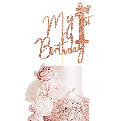 Arthsdite Tortenaufsatz mit Aufschrift "My 1st Birthday", Miss Onederful-Kuchendekoration, Baby-Mädchen zum 1. Geburtstag, Party-Dekorationen – Roségold-Glitzer Arthsdite Tortenaufsatz mit Aufschrift "My 1st Birthday", Miss Onederful-Kuchendekoration, Baby-Mädchen zum 1. Geburtstag, Party-Dekorationen – Roségold-Glitzer von Arthsdite