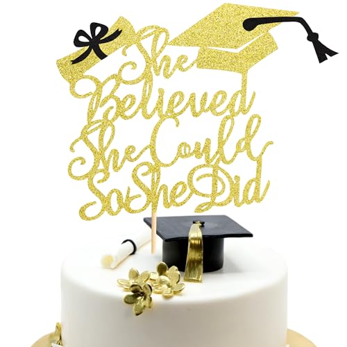 Arthsdite Tortenaufsatz mit Aufschrift "She Believed She Could So She Did", 2025 Abschlusskuchenaufsatz, Abschlussdekoration für Mädchen, Abschluss-Dekoration für Mädchen, Abschluss-Dekoration, Arthsdite Tortenaufsatz mit Aufschrift "She Believed She Could So She Did", 2025 Abschlusskuchenaufsatz, Abschlussdekoration für Mädchen, Abschluss-Dekoration für Mädchen, Abschluss-Dekoration, von Arthsdite
