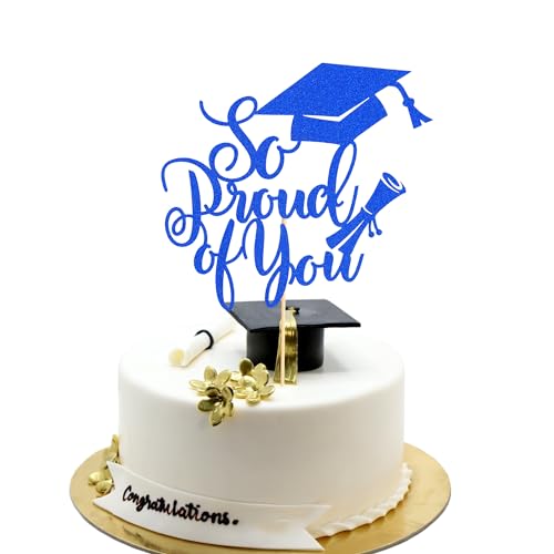Arthsdite Tortenaufsatz mit Aufschrift "So Proud of You", Aufschrift "Congrats Grade 2024", Abschlussfeier, Kuchendekoration, Abschlussfeier, Party-Dekorationen – Dunkelblau, Glitzer, Größe M, 1 Stück Arthsdite Tortenaufsatz mit Aufschrift "So Proud of You", Aufschrift "Congrats Grade 2024", Abschlussfeier, Kuchendekoration, Abschlussfeier, Party-Dekorationen – Dunkelblau, Glitzer, Größe M, 1 Stück von Arthsdite