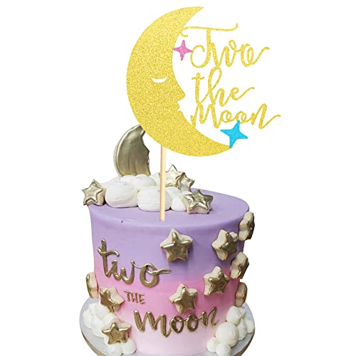 Arthsdite Tortenaufsatz mit Aufschrift "Two The Moon", für Babyparty, 2. Geburtstag, Party-Dekoration, goldfarbener Glitzer Arthsdite Tortenaufsatz mit Aufschrift "Two The Moon", für Babyparty, 2. Geburtstag, Party-Dekoration, goldfarbener Glitzer von Arthsdite