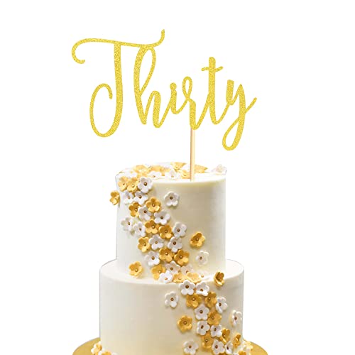 Arthsdite Tortenaufsatz zum 30. Geburtstag, Party-Dekorationen zum 30. Geburtstag, goldfarbener Glitzer Arthsdite Tortenaufsatz zum 30. Geburtstag, Party-Dekorationen zum 30. Geburtstag, goldfarbener Glitzer von Arthsdite