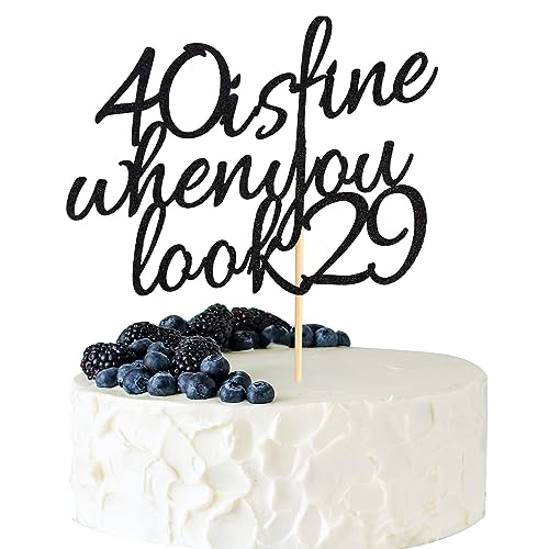 Arthsdite Tortenaufsatz zum 40. Geburtstag für Frauen, Chef, Ehefrau, Kollegen, Schwestern, beste Freunde, Tortendekoration, 40. Geburtstag, 40 ist in Ordnung, schwarzer Glitzer Arthsdite Tortenaufsatz zum 40. Geburtstag für Frauen, Chef, Ehefrau, Kollegen, Schwestern, beste Freunde, Tortendekoration, 40. Geburtstag, 40 ist in Ordnung, schwarzer Glitzer von Arthsdite