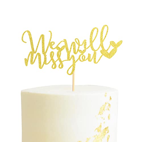 Arthsdite We Will Miss You Cake Topper Abschieds-Kuchendekoration für Jobwechsel, Abschied, Ruhestand, Abschlussfeier, Party, Kuchendekoration, Zubehör, Goldglitzer Arthsdite We Will Miss You Cake Topper Abschieds-Kuchendekoration für Jobwechsel, Abschied, Ruhestand, Abschlussfeier, Party, Kuchendekoration, Zubehör, Goldglitzer von Arthsdite