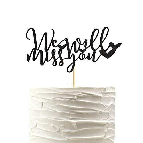 Arthsdite We Will Miss You Cake Topper Abschieds-Kuchendekoration für Jobwechsel, Abschied, Ruhestand, Abschlussfeier, Party, Kuchendekoration, Zubehör, schwarzer Glitzer Arthsdite We Will Miss You Cake Topper Abschieds-Kuchendekoration für Jobwechsel, Abschied, Ruhestand, Abschlussfeier, Party, Kuchendekoration, Zubehör, schwarzer Glitzer von Arthsdite