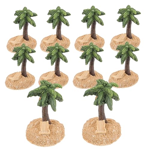 Artibetter 10 Stück Teiliges Kokosnussbaum Lebensnahe Resinbaum Skulpturen für Mikro Landschaften Sandtisch Dekorationen und Strandmodelle Langlebig und Leicht zu Verstauen von Artibetter