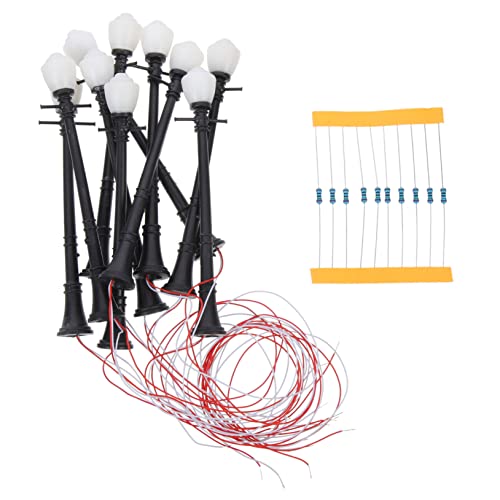 ARTIBETTER 10Stücke Straßenlaternen für Modellbau Realistische Beleuchtung für Puppenhäuser Dual Head Design Weißlicht von Artibetter