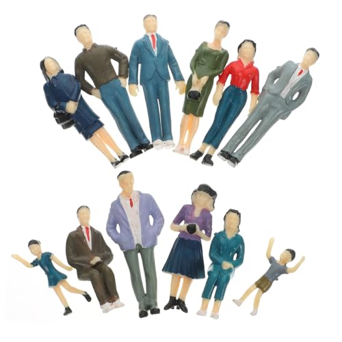 ARTIBETTER 12 Stück Bemalte Miniaturfiguren für Architektur Dekoration Farbenfrohe Figuren für Landschaftsmodelle für Spielszene und Kreative Sammlungen von Artibetter