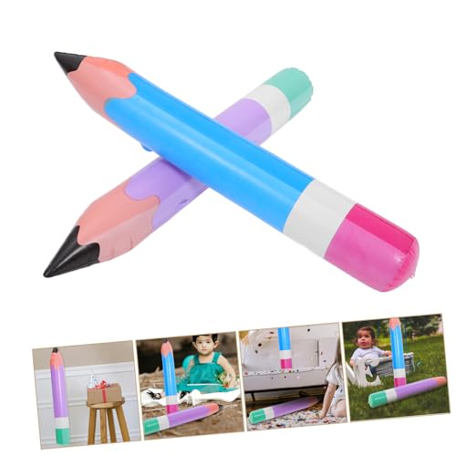 ARTIBETTER 2 Stück Teiliges Aufblasbares Riesen Buntstift Deko Geruchsneutral Langlebig für Kindergeburtstag Klassenraum Dekoration Bunte Party Accessoires Blau und Lila von Artibetter