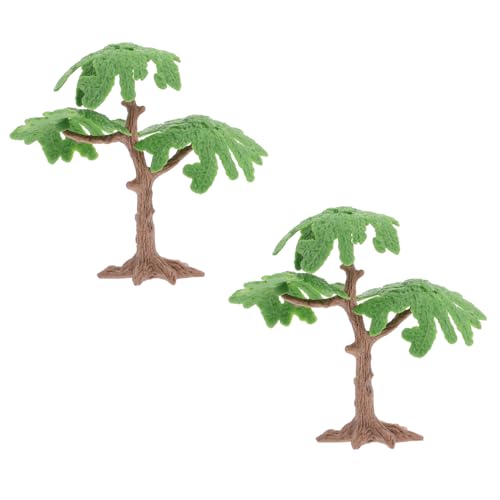 Artibetter 2 Stücke Simulierte Ginkgo Baum Miniatur Szene Dekorationen Baum Miniatur Dinge Micro Szene Dekoration Topper Stamm Handwerk Grün von Artibetter