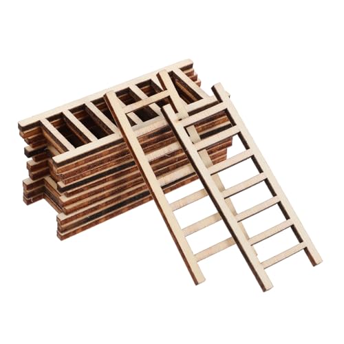 ARTIBETTER 20 Stück Simulation Leiter Ornamente Indoor Trittleiter Häuser Mini Leiter Puppen Dekorative Steigleitung Kleine Sache Winzige Miniatur Puppenhaus Möbel Hohes Spiel Beige von Artibetter