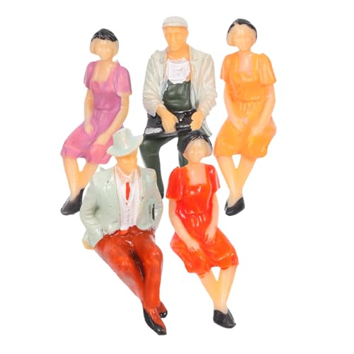 ARTIBETTER 5 Stück Miniatur Figuren Bunte Sitzende Menschen für Modellbau Langlebige Miniatur-Szene-Figuren Geeignet für Dioramen Architekturmodelle und DIY Bastelprojekte von Artibetter