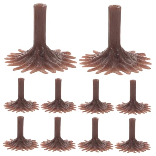 Artibetter 50 Stück Modellbaumfüße Eisenbahn Bäume Zubehör für Modellbäume Architekturmodellbäume Basis Baumbasishalter Modelleisenbahnbäume Model Szenenzubehör Bastelständer Plastik Brown von Artibetter