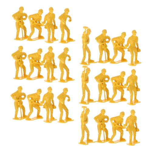 ARTIBETTER 54 Stück Miniaturfiguren Set mit Realistische Baustellenarbeiter Sicherem Kunststoff für Sammler Fördert Kreativität und Kognitive Fähigkeiten von Artibetter