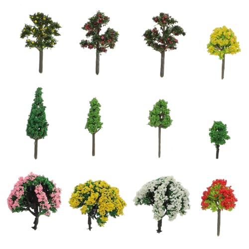 ARTIBETTER 60 Stück Teiliges Mini Baum Modell DIY Landschaftsbau Zubehör Geruchslose Farbe Kompakt Platzsparend für Sandtisch Garten Büro und Innenbereich Dekoration von Artibetter