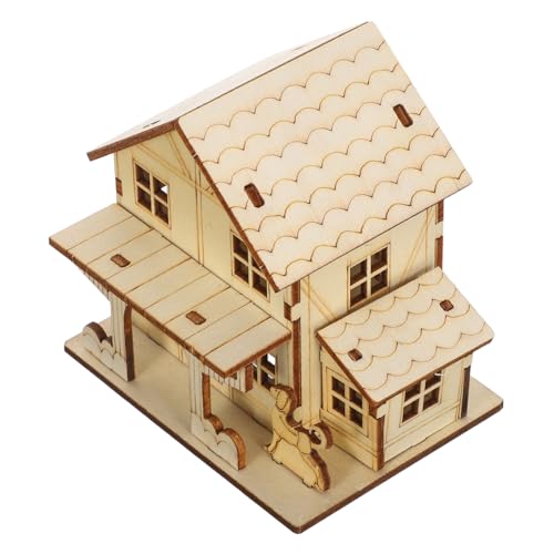ARTIBETTER DIY Holzhaus Modell Bausatz mit LED Beleuchtung Handgefertigtes Holz Puzzle Haus Stabiles Vintage Gartenhaus Bastelset für Erwachsene und Originelles Holzhaus Dekor von Artibetter