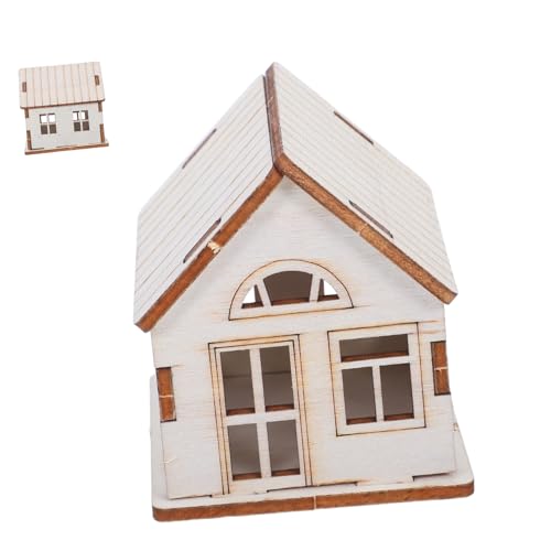 ARTIBETTER Holzhaus Modellbausatz zum Selberbauen Miniatur festliches Bausatz aus Naturbelassenem Holz Einfache Montage ohne Klebstoff Kreative DIY Bastelaktivität für Erwachsene Dekoratives von Artibetter