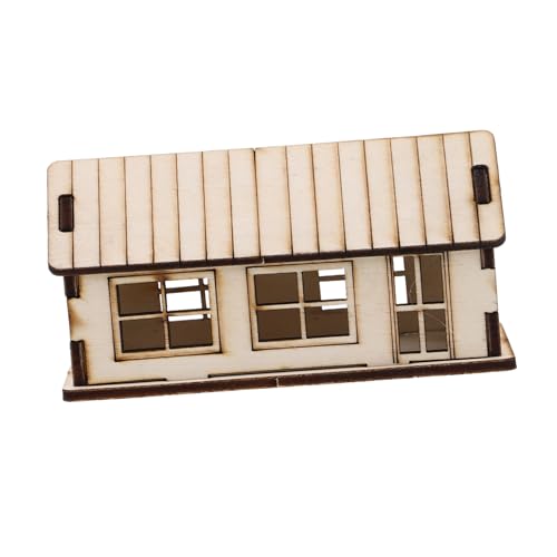 ARTIBETTER Sandtischhaus Bauen Spielzeughaus kleine Häuser zum Basteln unfertiges Holzhaus Handwerkshäuser Minihäuser zum Basteln Holz zum Basteln Bausatz hölzern Beige von Artibetter