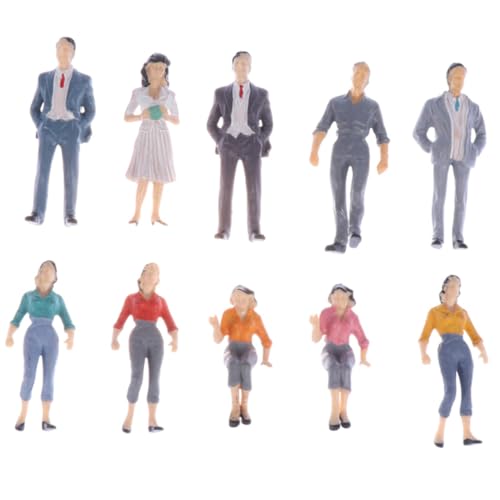 Artibetter 10 Stück Farbig Bemalte Miniaturfiguren Miniaturfiguren Personenmodelle Z Layout Feine Figur Miniaturszene Realistisches Figurenmodell Aus Kunststoff Zufällige Farbe von Artibetter