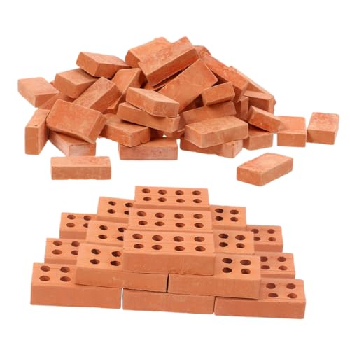 Artibetter 100 Stück Mini-Steine Simulation Artikel Miniatur gefälscht Objekt konstruktionsspielzeug DIY Modellbausteine Bausatz Ziegelsteine winzige Ziegel Ziegelhandwerk Ton Brown von Artibetter