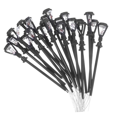 Artibetter 20 Stück Miniature Gartenlaternen LED Licht für Mikrolandschaften Dekorative Straßenlaternen für Miniaturhäuser und Sandtisch Szenen Warmweißes Licht Langlebig und Sicher von Artibetter