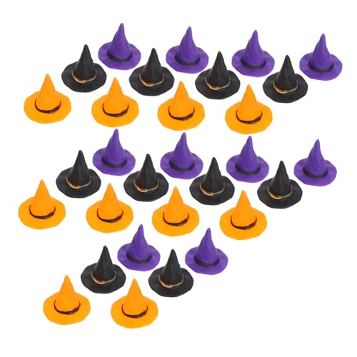 Artibetter 36 Stück Teiliges Kleine Hexenhüte Wiederverwendbare DIY Halloween Deko für Bastelprojekte Puppenhäuser und Partyaccessoires von Artibetter