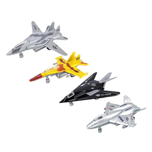 Artibetter 4 Stück Teiliges Inertial Flugzeug für Rückziehmotor Modell Flugzeuge für Spiel Sammlung und Dekoration Fördert Eltern Junge Mädchen Beziehungen und Hand Augen Koordination von Artibetter