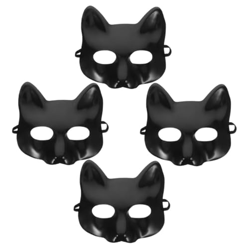 Artibetter 4 Stück leere Papiermasken, bemalbare Katzenmasken für Halloween-Maskenbälle, DIY Basteldekoration für Kinder und Erwachsene, schwarze Papiermasken für Cosplay-Partys Artibetter 4 Stück leere Papiermasken, bemalbare Katzenmasken für Halloween-Maskenbälle, DIY Basteldekoration für Kinder und Erwachsene, schwarze Papiermasken für Cosplay-Partys von Artibetter