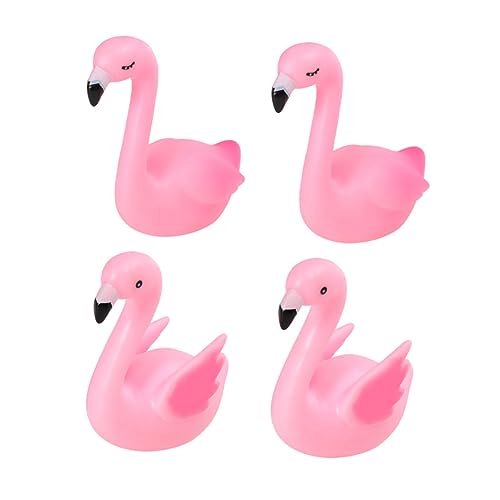 Artibetter 4-teiliges Weihnachtsdekor, Esstisch-Dekoration, Flamingo, Kuchen, Dekoration, Kunstharz, Tier, Miniatur, Tier, Kuchen von Artibetter