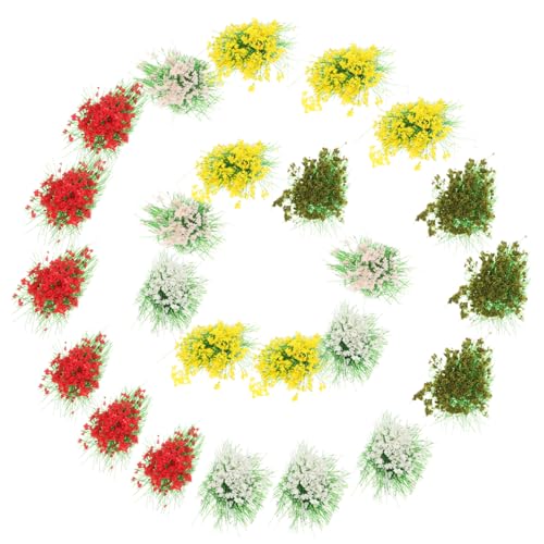 Artibetter 5 Boxen Boxen Simulation Blumensträuße DIY Miniatur Blumenbüsche Micro Landschaftsdekorationen für Modellbau Sandtisch Gartenszenerien Resin Weiß Rot Gelb Grün von Artibetter