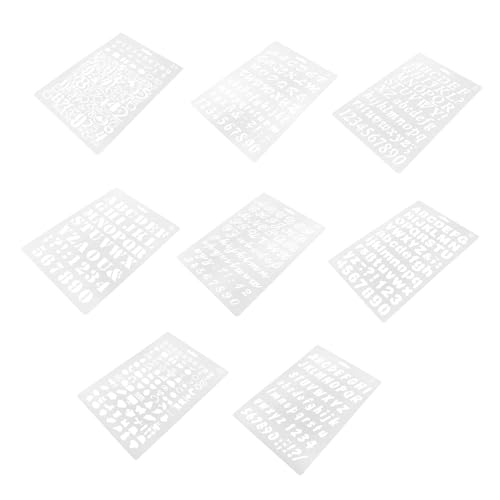 Artibetter 8 Stück Alphabet-Malvorlage für Brief Wandschablonen zum Bemalen schriftschablone bastelvorlagen kleine Buchstabenschablonen Multifunktions-Buchstabenschablonen Plastik Weiß von Artibetter