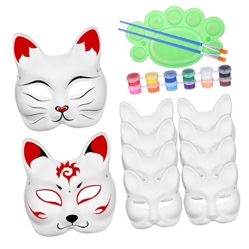 Artibetter DIY Fuchs Papiermasken Teilig mit Farben und Pinseln Sichere Bastelmasken zum Bemalen für Cosplay Kinderparty Halloween und Kreative Bastelaktivitäten Artibetter DIY Fuchs Papiermasken Teilig mit Farben und Pinseln Sichere Bastelmasken zum Bemalen für Cosplay Kinderparty Halloween und Kreative Bastelaktivitäten von Artibetter