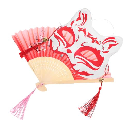Artibetter Fuchsmaske Cosplay mit Fächer Leichte Bequeme Masken Requisite für Frauen Japanischer Stil für Karneval Kostümparty und Performance von Artibetter