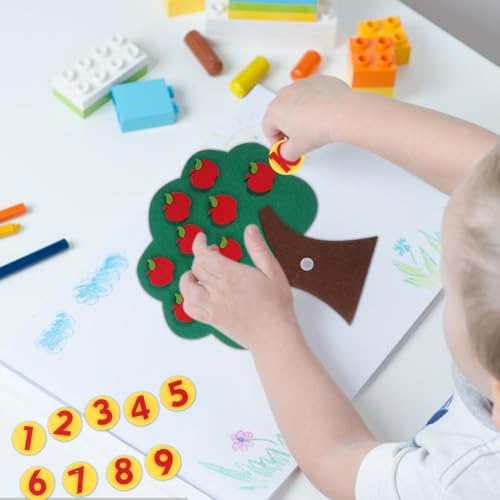 Artibetter Mathematik Lernspielzeug Spiel Baum aus Filz Non Woven Material Pädagogisches Zählspiel für Vorschule Kindergarten DIY Zahlen Lernen Spielerisch von Artibetter