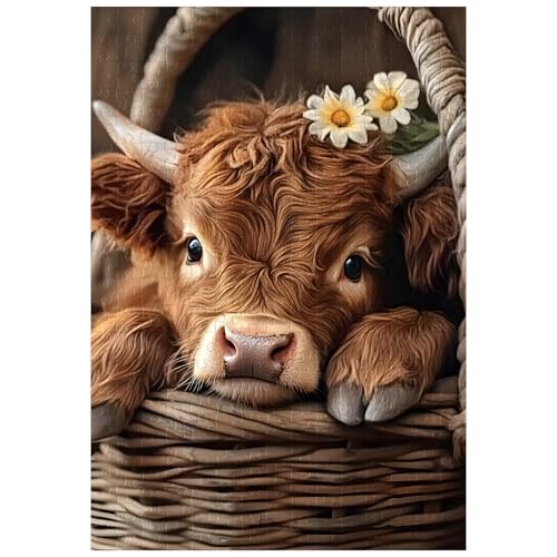 Tolles Puzzle für Erwachsene, 300 Teile, Hochlandkuh-Puzzles für Erwachsene, Spielzeug, Geschenk, Familiendekoration, Kinderpuzzles von Artinhand