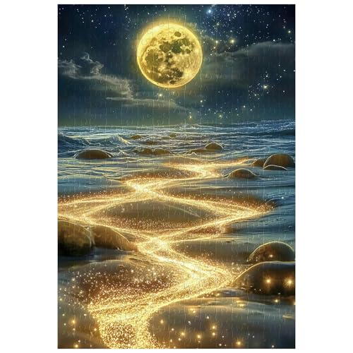 Tolles Puzzle für Erwachsene, 300 Teile, Mond, Strand, Mondlicht, Puzzles für Erwachsene, Spielzeug, Geschenk, Familiendekoration, Kinderpuzzles von Artinhand