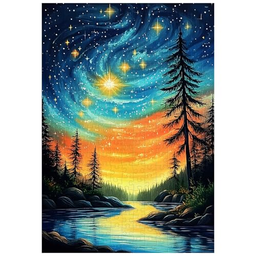 Tolles Puzzle für Erwachsene, 300 Teile, Sternenhimmel, Waldpuzzles für Erwachsene, Spielzeug, Geschenk, Familiendekoration, Kinderpuzzles von Artinhand